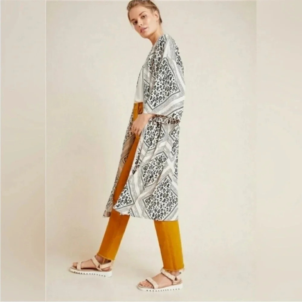 NWT Anthropologie Mignon Doo Margaux leopard print duster one size